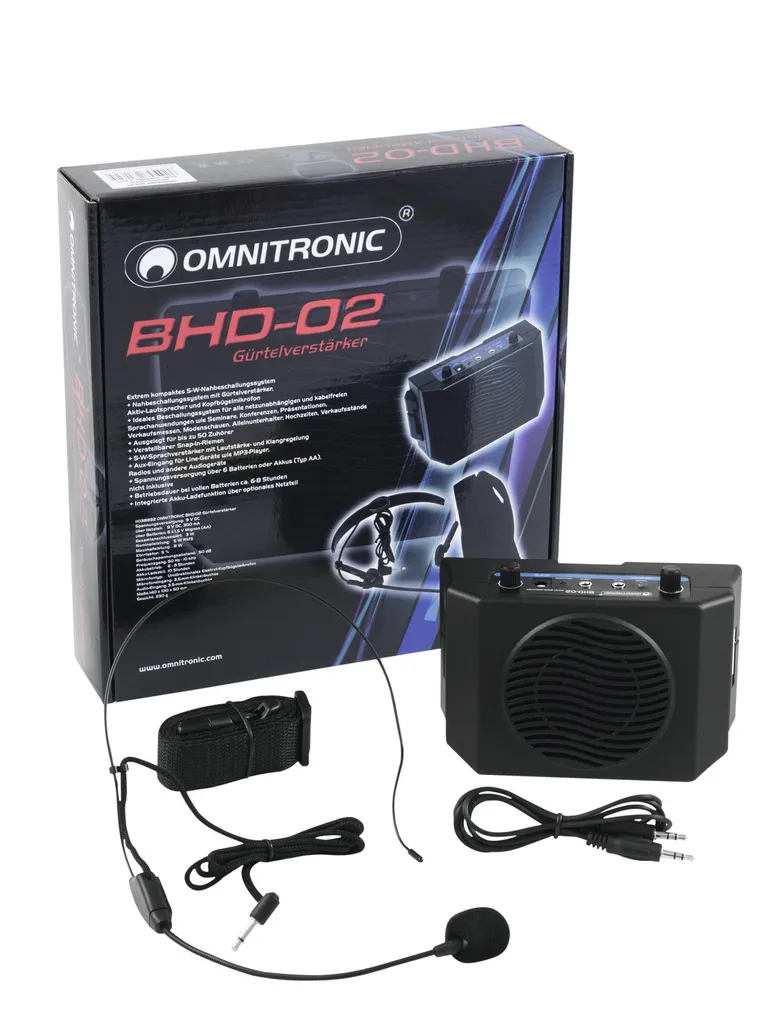 Sistema Voce Portatile Omnitronic BHD-02 | Microfono Archetto Professionale