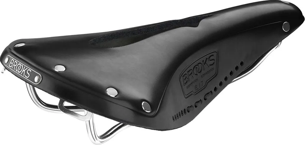 Selle de Vélo de Route Brooks B17 Carved Noire en Cuir avec Ajourage