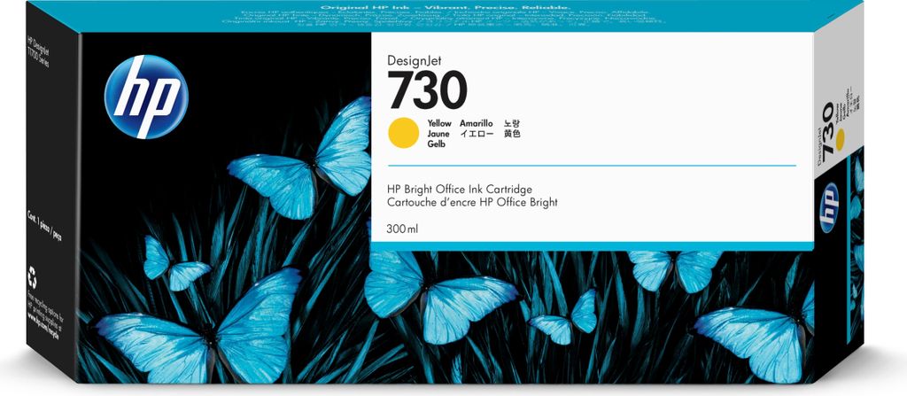 HP 730 DesignJet Tintenpatrone Gelb 300 ml (P2V70A) – Hohe Produktbild 