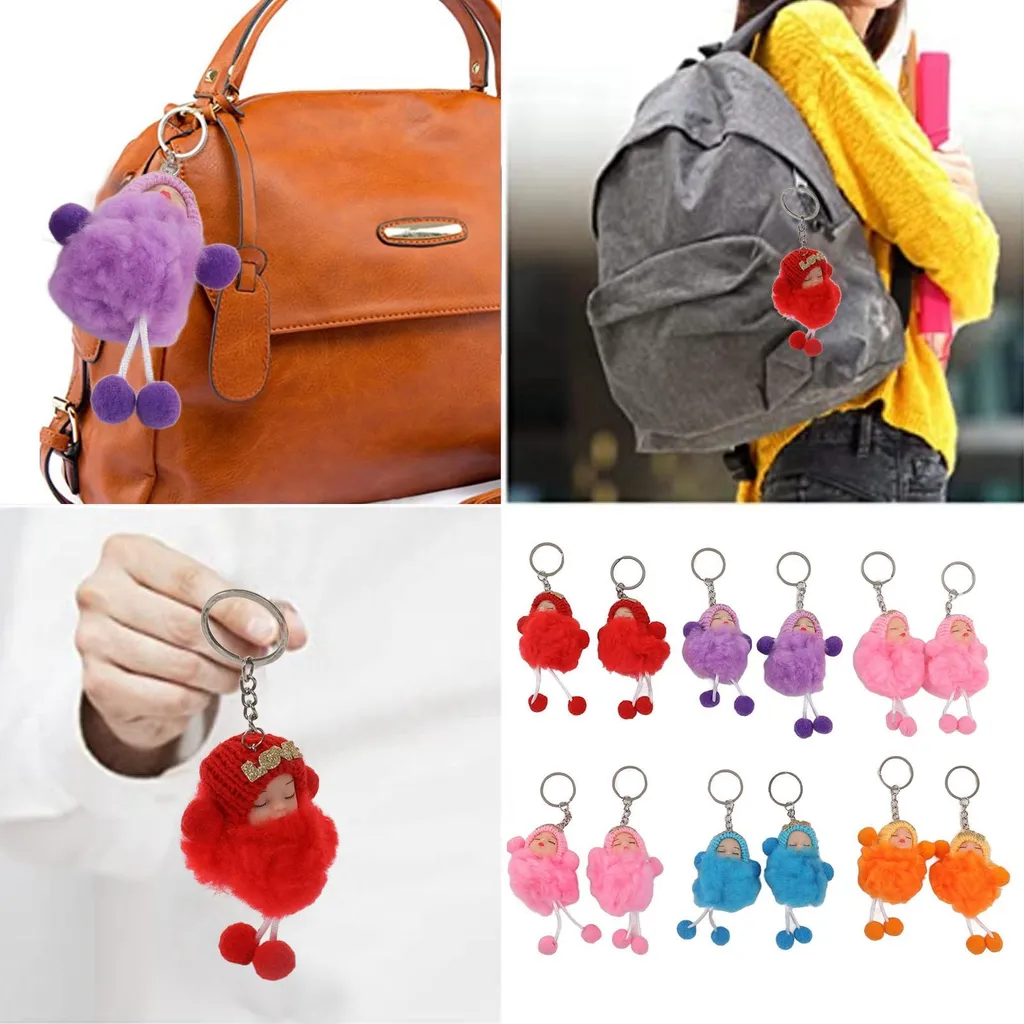 Portachiavi Bambola Peluche 12pz - Accessorio Trendy per Zaino e Borsa