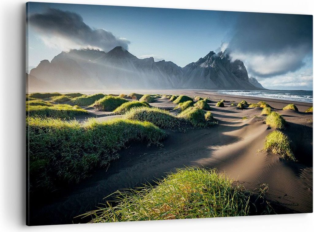 Bild auf Leinwand - Leinwandbild - Vulkan Natur - 100x70cm - Wand Bild - Wanddeko - Wandbilder - Leinwanddruck - Bilder - Kunstdruck - Wanddekorati...