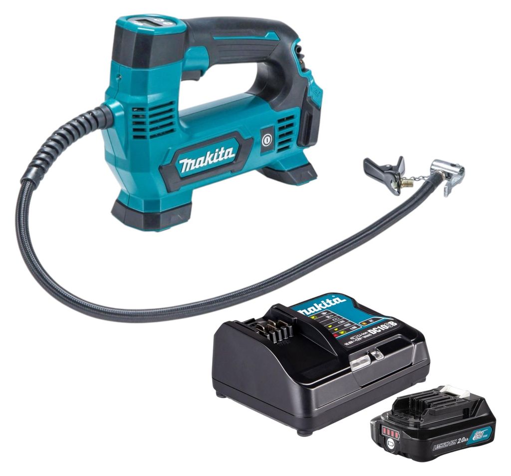 Makita MP 100 DSA1 Akku Kompressor 12 V max. 8,3 bar + 1x Akku 2,0 Ah + Ladegerät