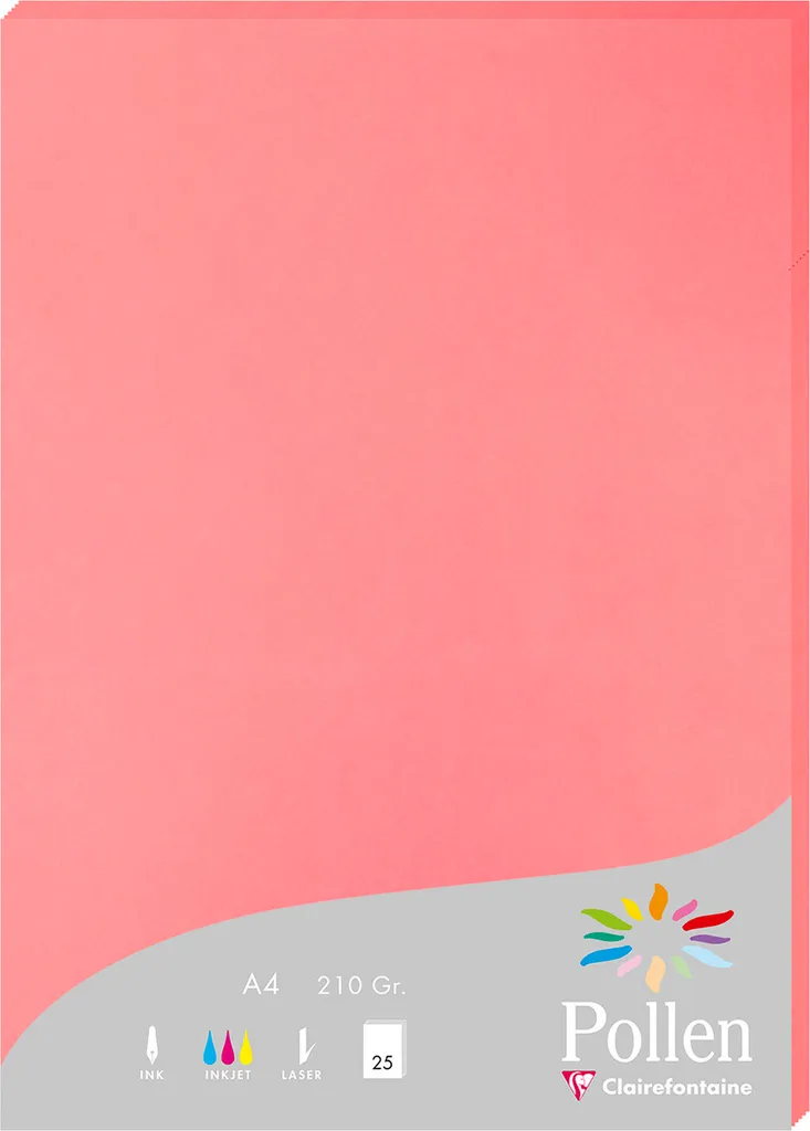 Carta Speciale Clairefontaine Pollen A4 210g Lychee - 25 Fogli