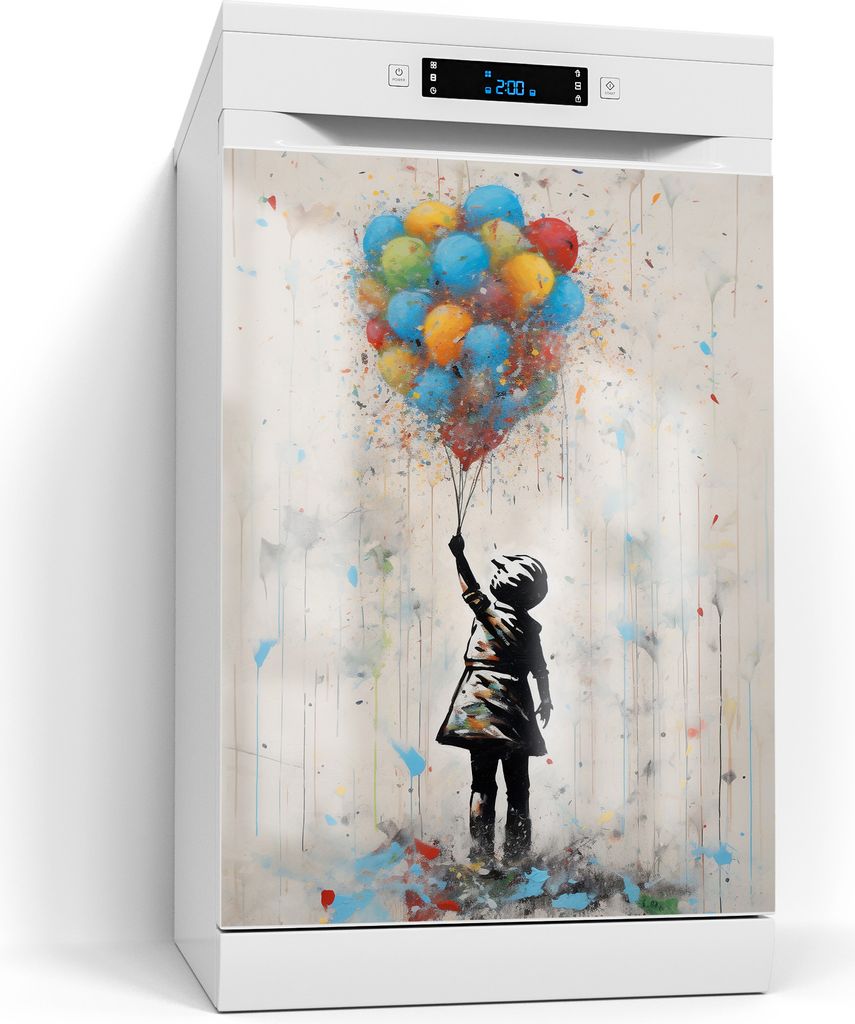 DEQORI Magnetmatte Spülmaschine Standard 60x80 cm 'Ballonträumerei' Magnetfolie Deko-Folie