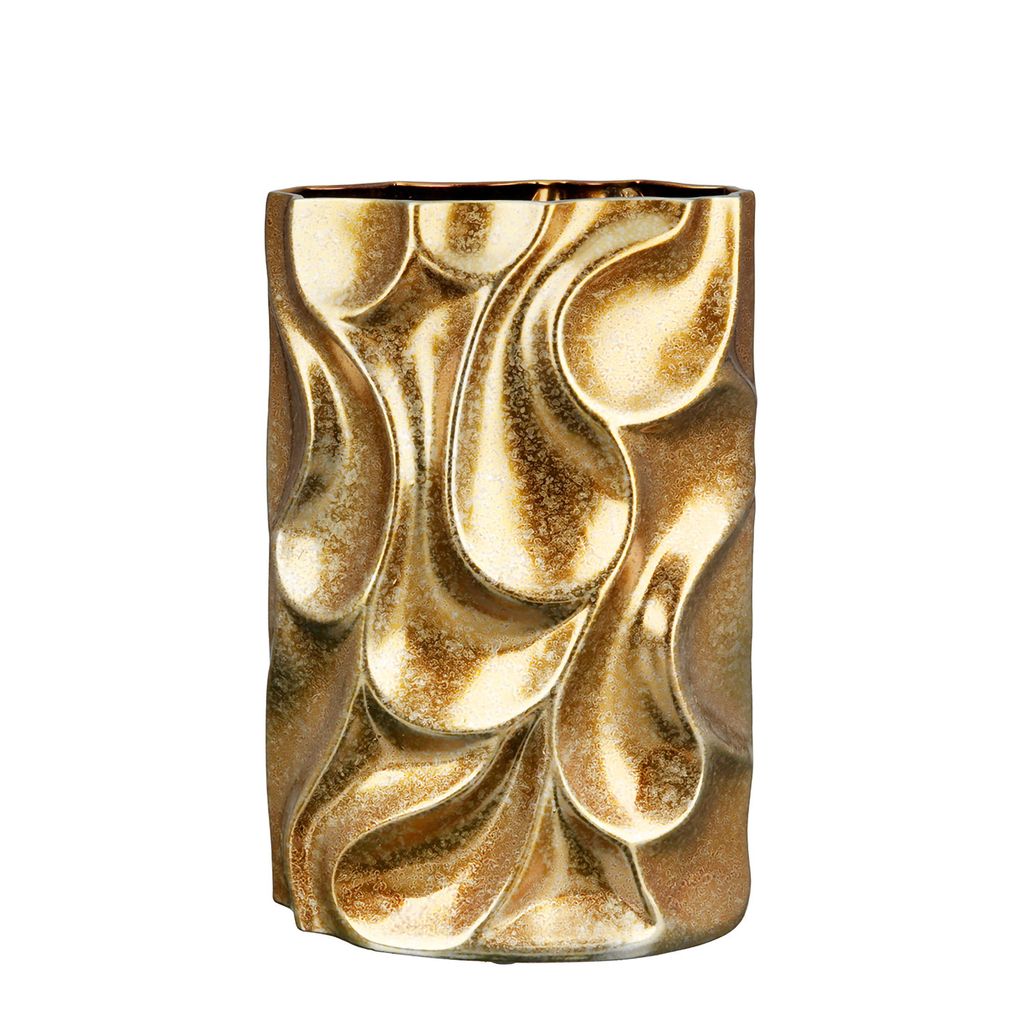 Gilde Vase "Relief" antik goldfarben, wasserdicht Europäische Herstellung H: 36 cm B: 25 cm T: 14 cm 28984