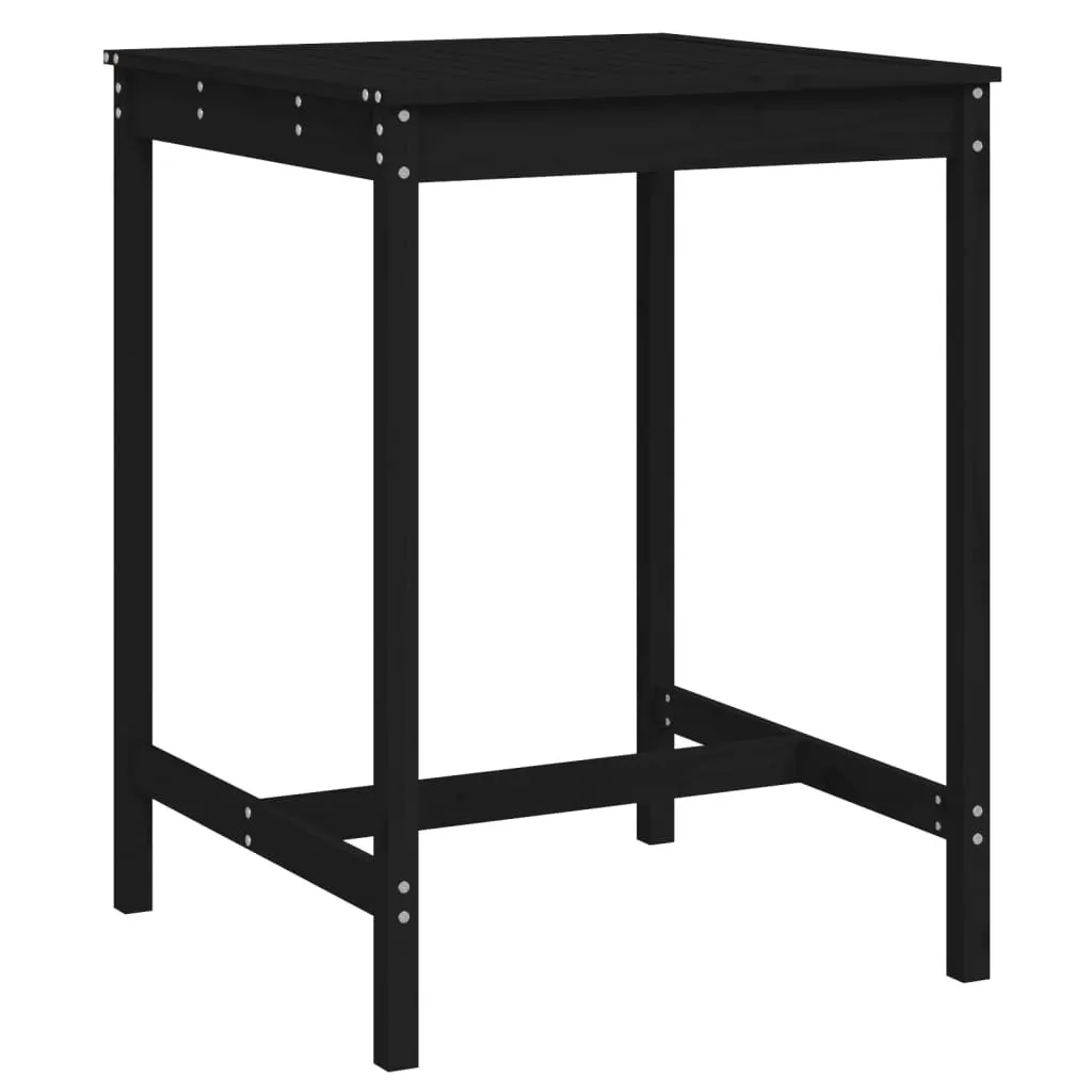 Tavolo Giardino SYFAX™ Nero Legno Massello 82,5x110cm - Alta Qualità