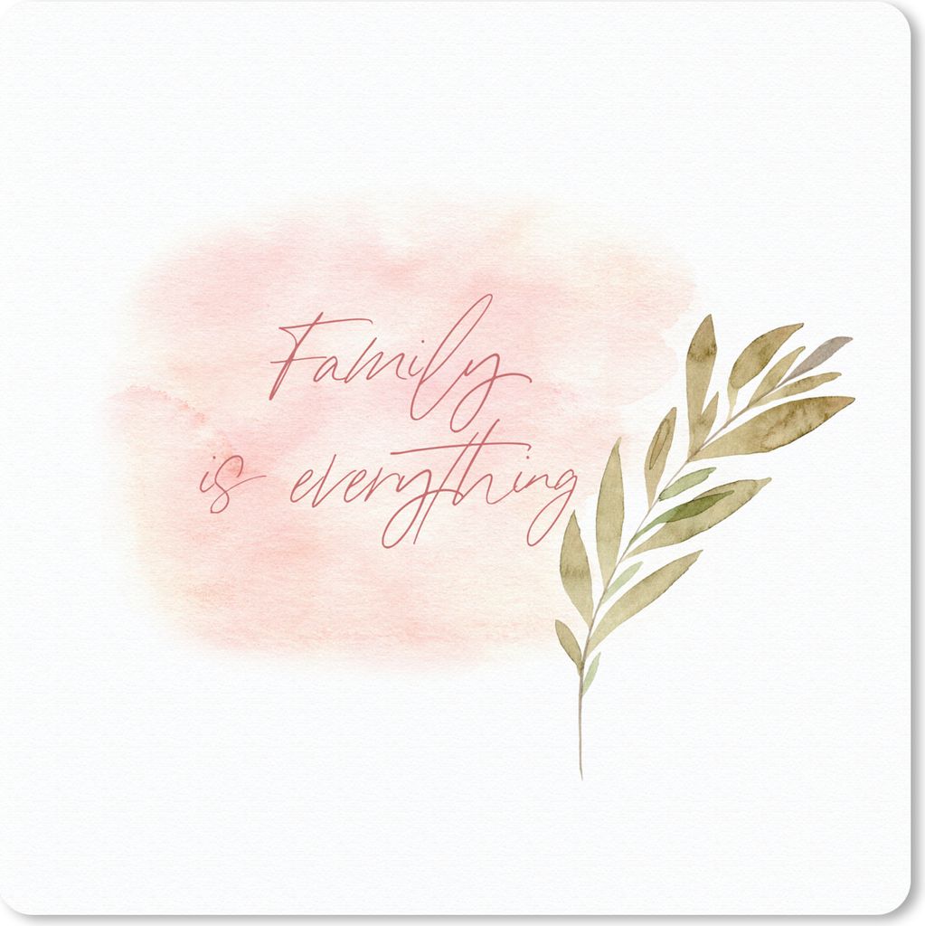 MuchoWow Mauspad Mousepad Zitate - Familie ist alles - Sprichwörter - Familie 30x30 cm - Mousepads - Maus Mat - Pad - Mausunterlage - Gaming
