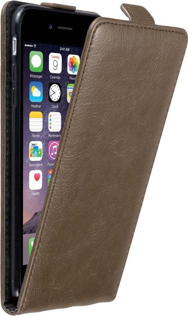 Cadorabo Hülle für Apple iPhone 6 PLUS / 6S PLUS Schutz Hülle in Braun Flip Etui Handyhülle Case Cover