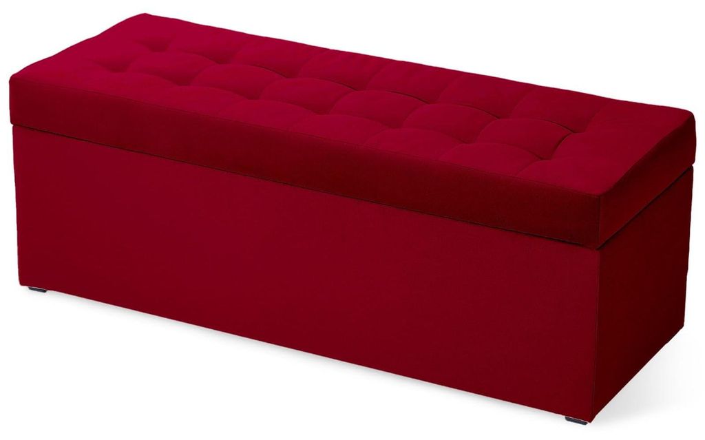 MG Design Polsterhocker Rot 45x120 cm - Stauraum 140L, bis Produktbild 