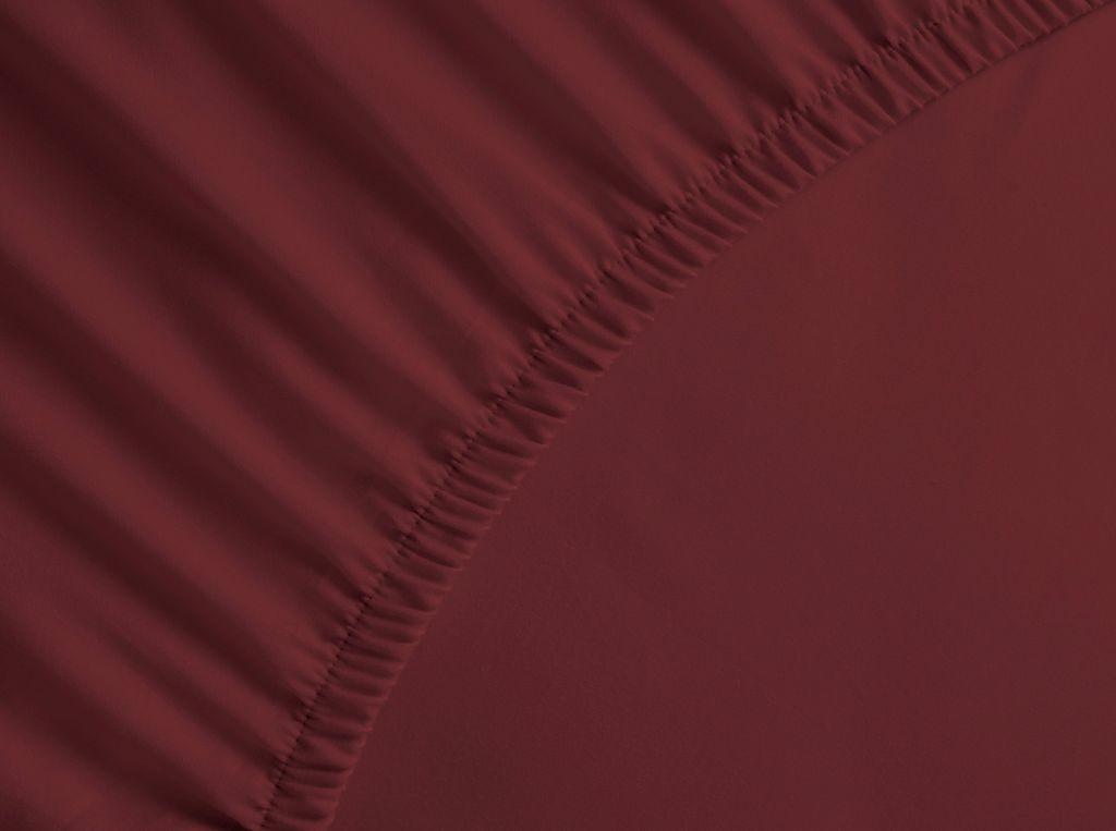 Percale Spannbettlaken 90x200+40 cm. Spicy Red