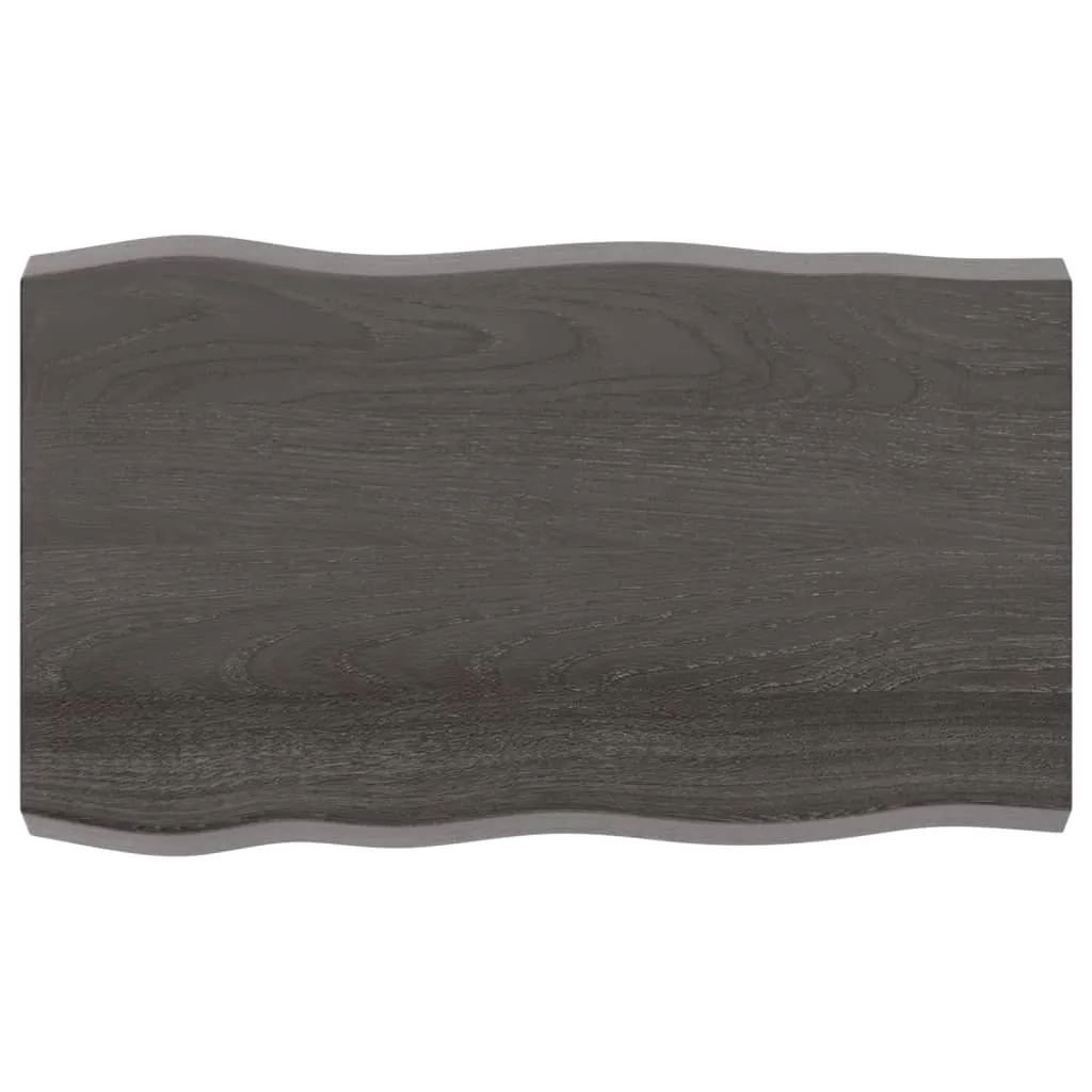 Piano Tavolo 100x60 Legno Massiccio con Bordo Albero Naturale Trattato