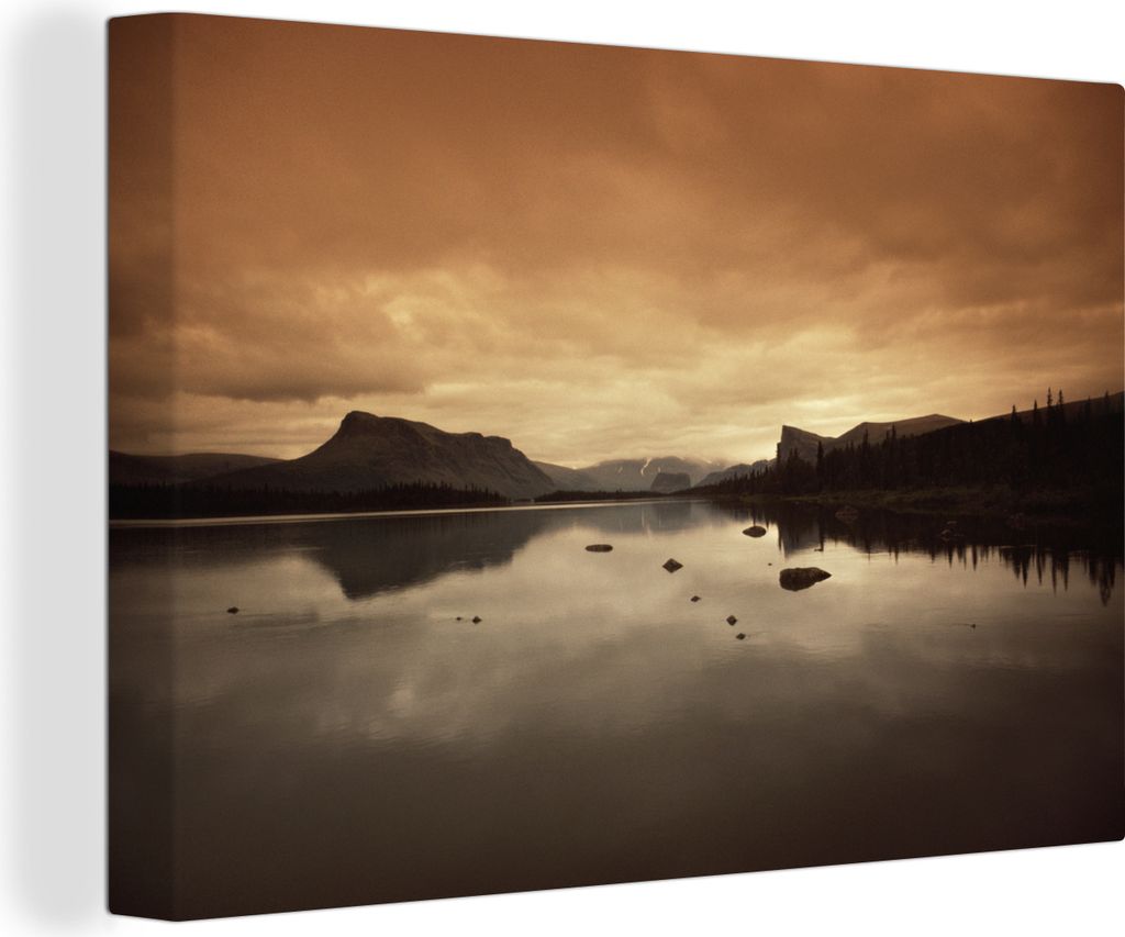 OneMillionCanvasses - Leinwandbilder - 140x90 cm, Sonnenuntergang im Sarek-Nationalpark in Schweden, Wandbilder Kunstdruck Wanddekoration - Foto ...