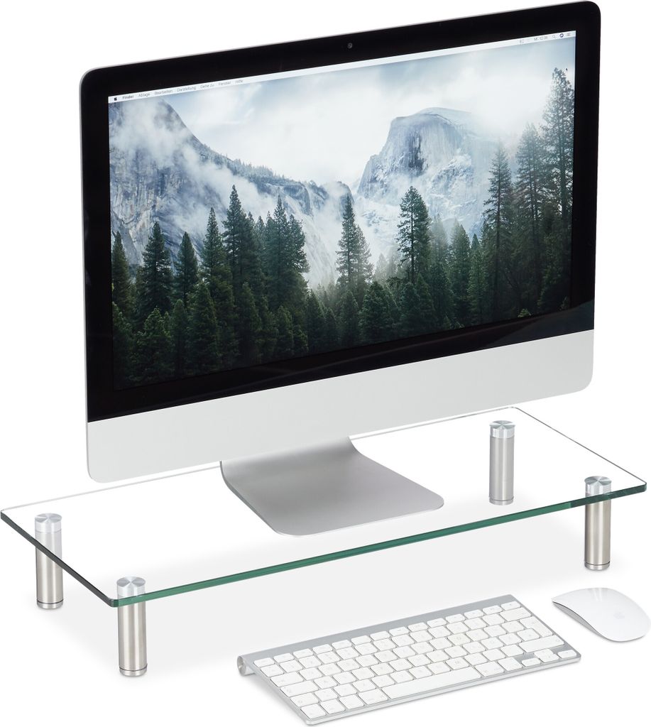 Relaxdays Bildschirmständer Glas, TV Aufsatz, Produktbild 