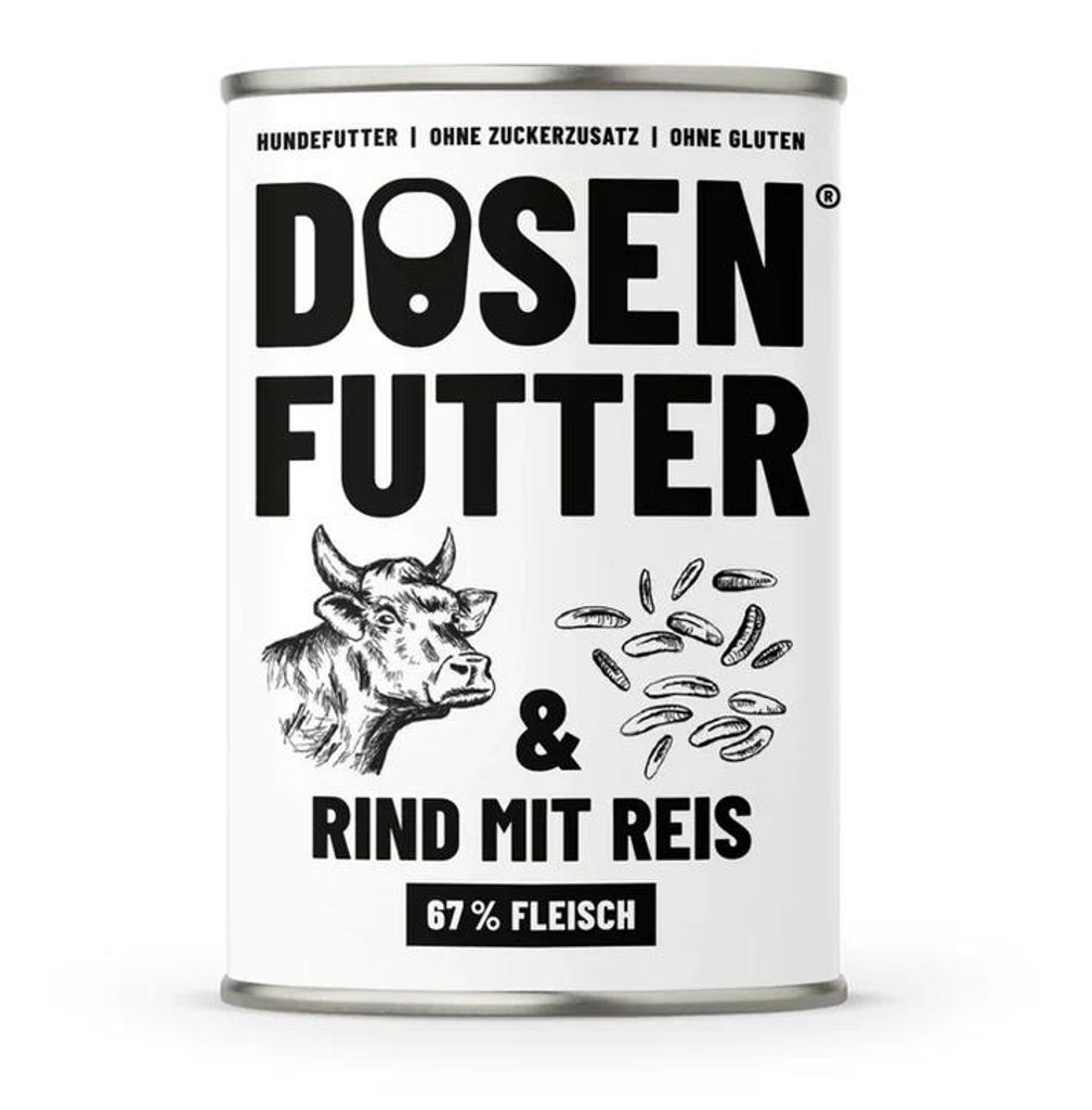 Schnauze & Co. Dosenfutter Rind & Reis 6 x 400g Produktbild 