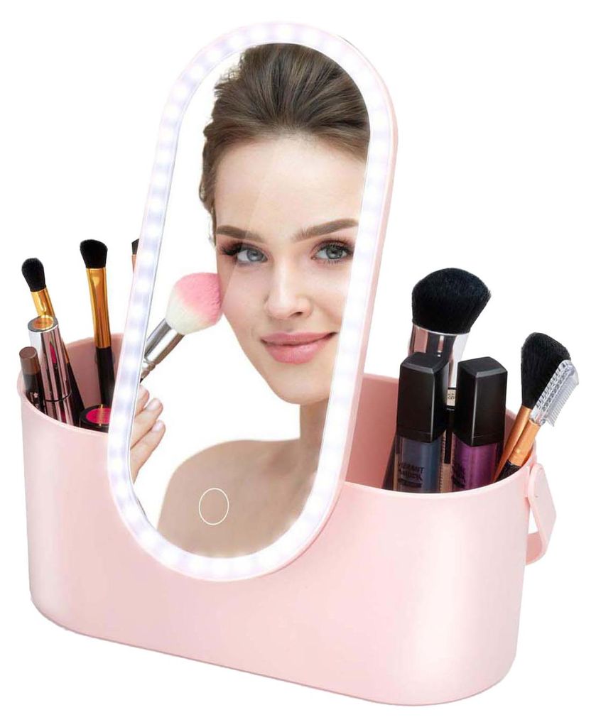 Touch of Beauty Schminkkoffer Mädchen – Beauty-Case & Make-up-Organizer mit LED Spiegel – Kosmetik Organizer & Schminktasche Damen – Koffer-...