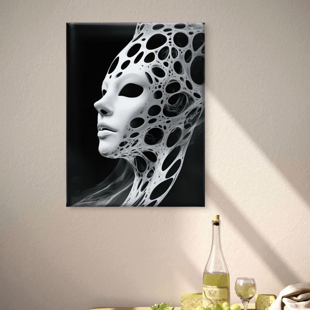 Leinwand Bilder 20x30–70x100 cm - Abstrakt Maske Dunkel VOID VESSEL - moderne Wanddeko für Wohnzimmer, Wandbild Kunstdruck | Alivia Arts