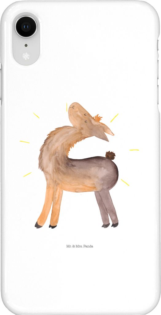 Mr. & Mrs. Panda Iphone XR Handyhülle Lama Stolz - Weiß - Geschenk, Premium Kunststoff, Handy Case, Hippie, Lamas, Familie, Family, Freundinnen