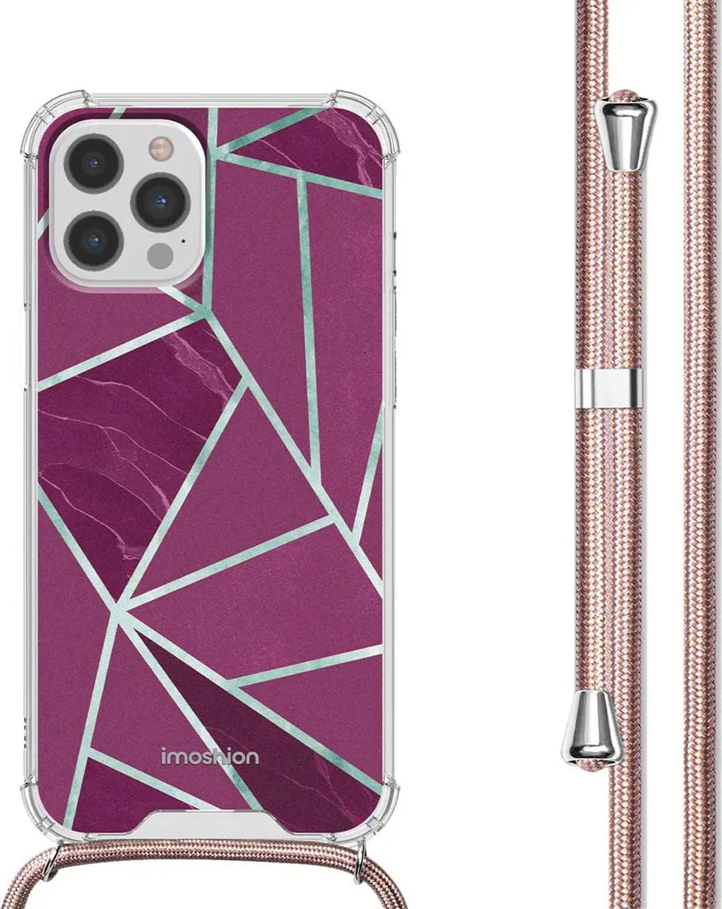 Cover iPhone 12 imoshion Bordeaux Graphic - Accessorio Moda con Laccio