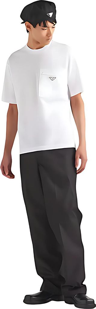 Prada Re-Nylon T-Shirt Weiß Herren