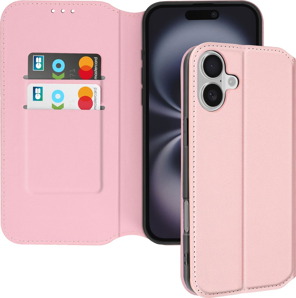Avizar, Classic Edition Kunstlederetui Apple iPhone 16 Plus, Champagnerrosa