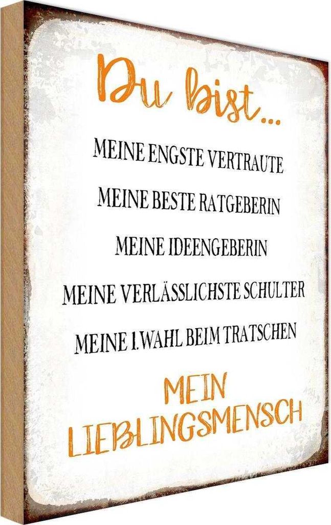 vianmo Holzschild 18x12 cm du bist mein Lieblingsmensch Dekoration