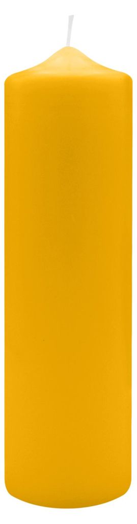 Spitzkopf Stumpen Kerzen Goldgelb 25 x Ø 7 cm, 6 Stück