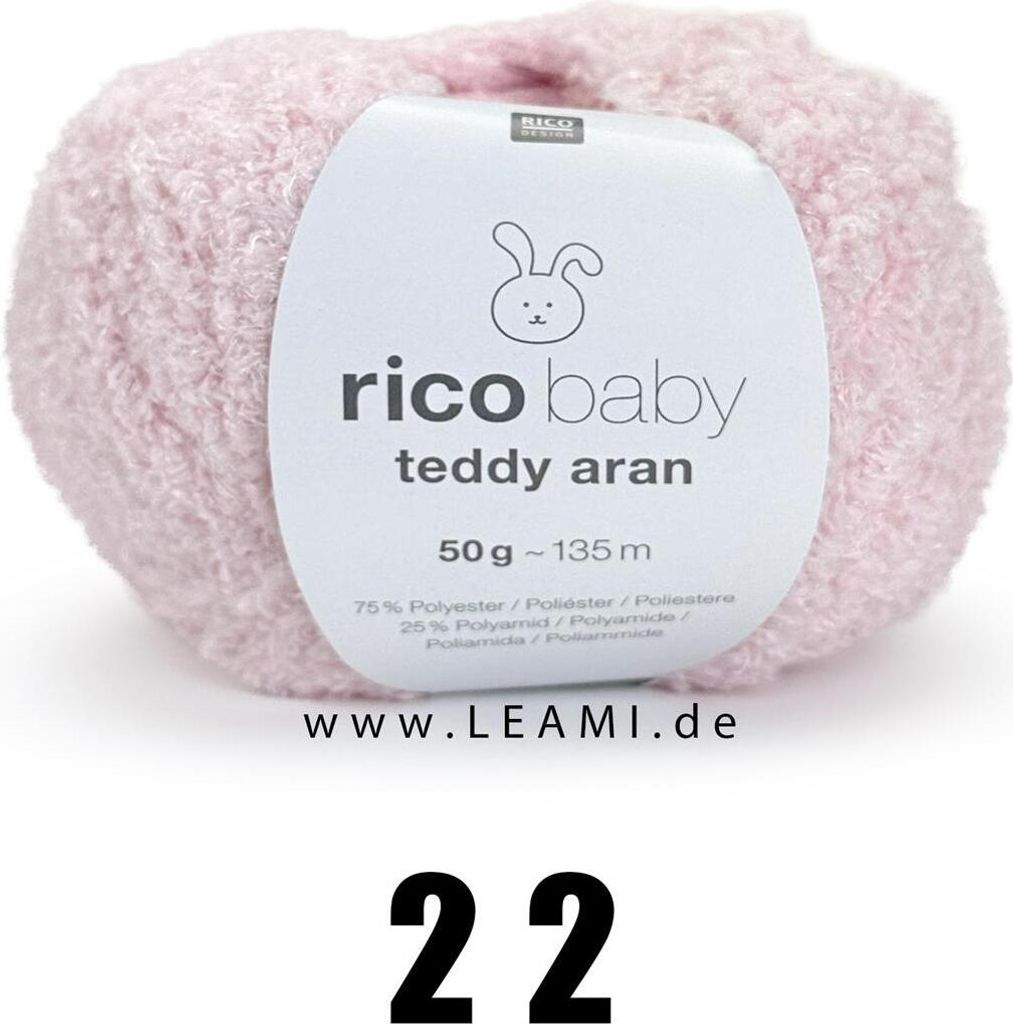 Rico Baby Teddy Aran (50g/135m) 22 Babyrosa