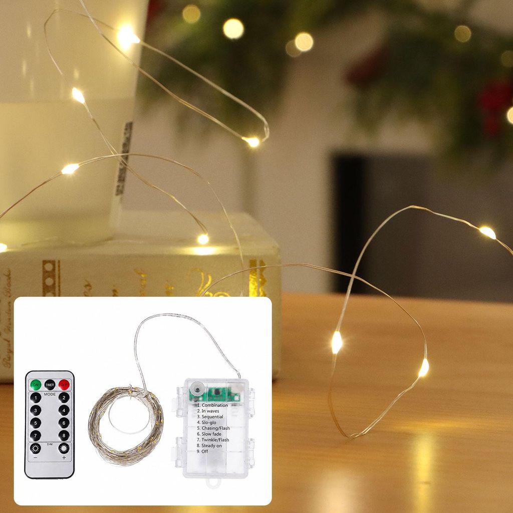 LED-Micro-Lichterkette 10m mit 100 warmweissen LEDs: Produktbild 
