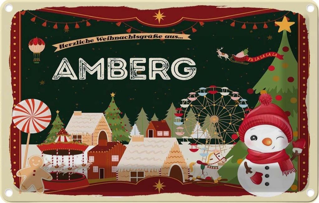 vianmo Blechschild 20x30 cm Weihnachten aus AMBERG