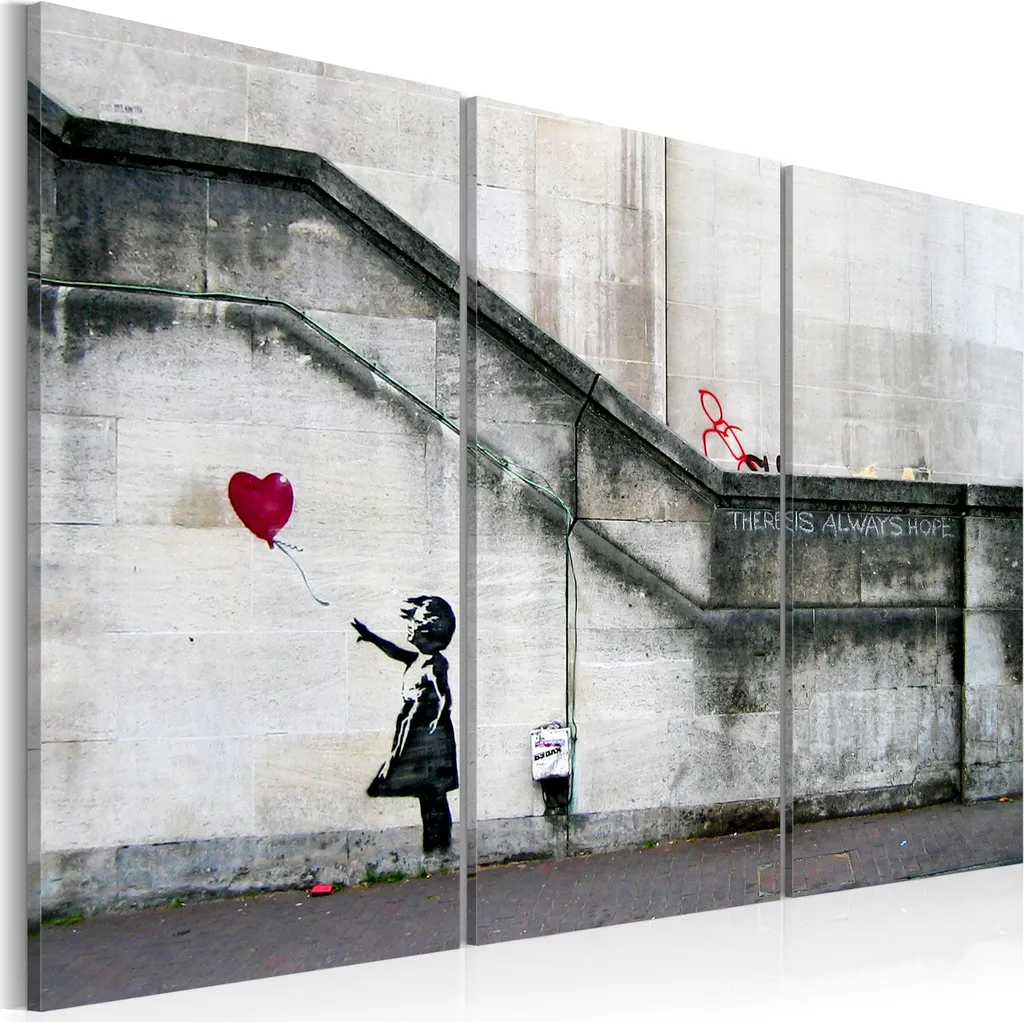 Banksy Ragazza con Palloncino 60x40 cm - Quadro Moderno Street Art