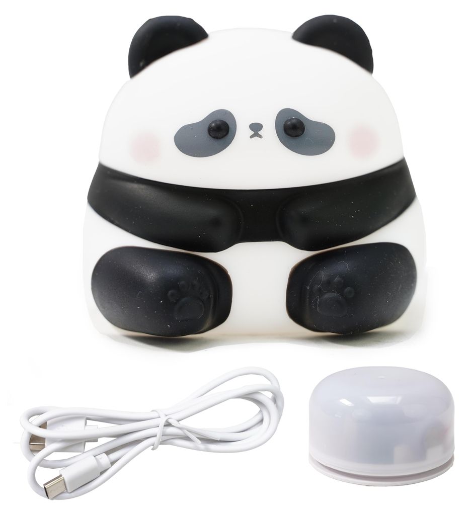 Eurocatch LED Nachtlicht Panda - Kinderlampe dimmbar - Silikon - Wiederaufladbar - Babyzimmer Kinderzimmer - Touchsteuerung