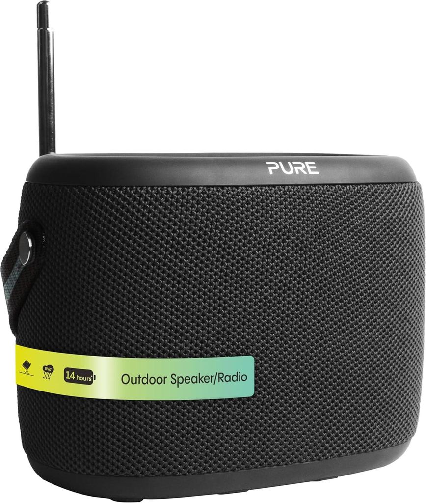 Woodland Outdoor Lautsprecher mit Bluetooth & DAB+/FM Radio (wasserdicht IP67, robust, tragbar, 14h Akku - perfekt für Garten & Camping)