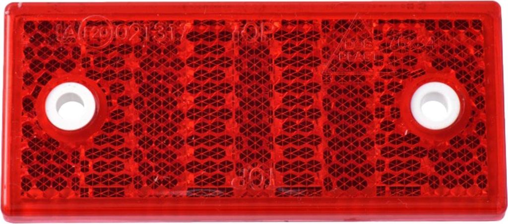 Reflektor Rot Mit Vorgefertigten Montageöffnungen 76X34 Mm