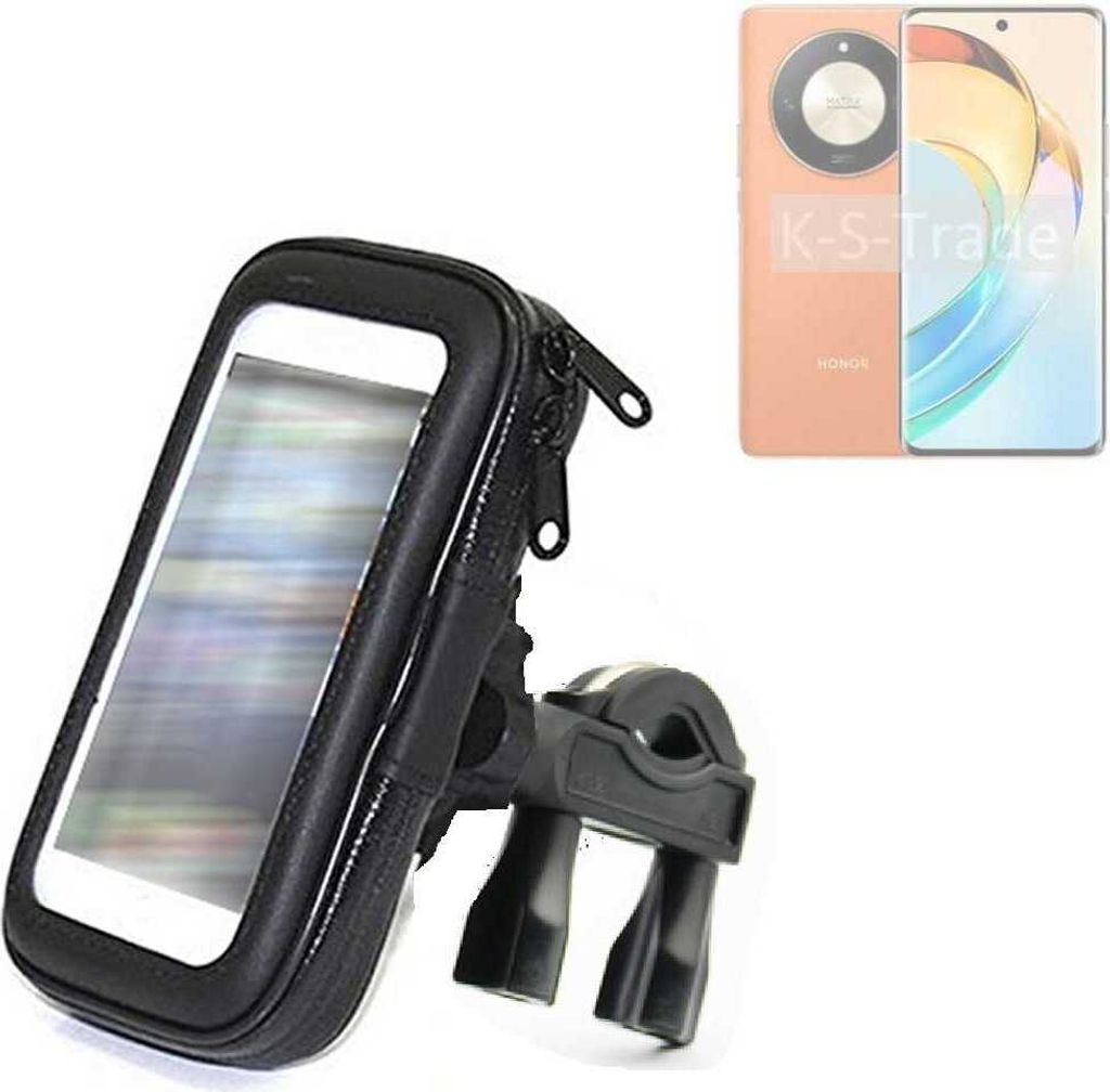 K-S-Trade Fahrrad-Halterung kompatibel mit Honor X50 Handy-Halterung Halter Lenkstange Fahrradhalterung Motorrad Bike Mount Wasserabweisend