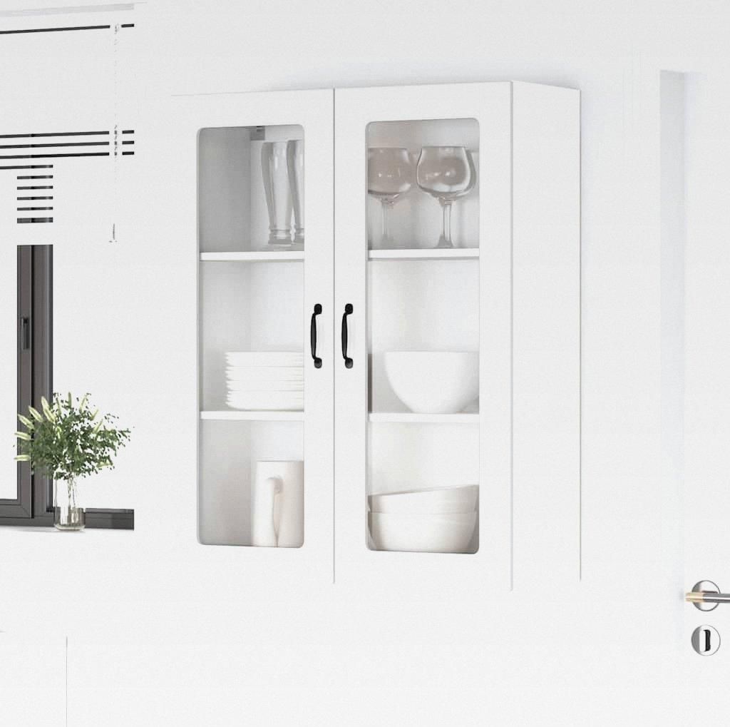 Küchenschrank Kalmar Weiß 80 x 31 x 100 cm Holzwerkstoff Hängeschrank für Badezimmer Küche Wäscheraum