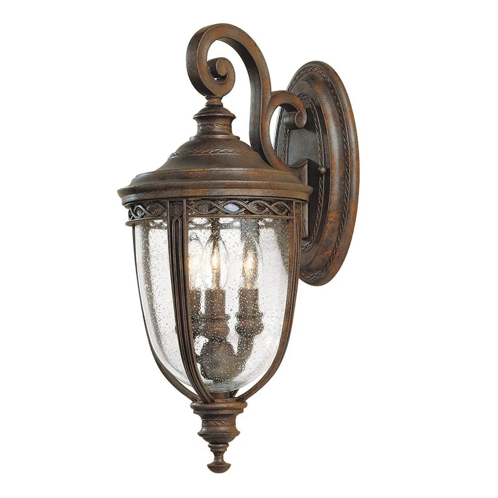 Applique Extérieure Anti-Corrosion English Bridle Bronze 3 Lampes Feiss