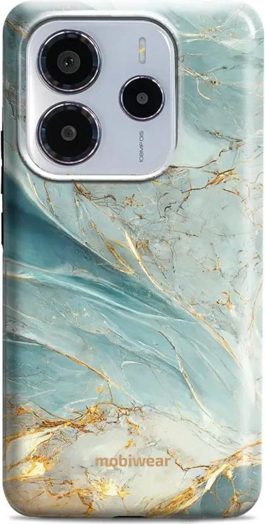 Handyhülle für Xiaomi Redmi Note 14 5G, Mobiwear Elite Pro, Adern des Azur