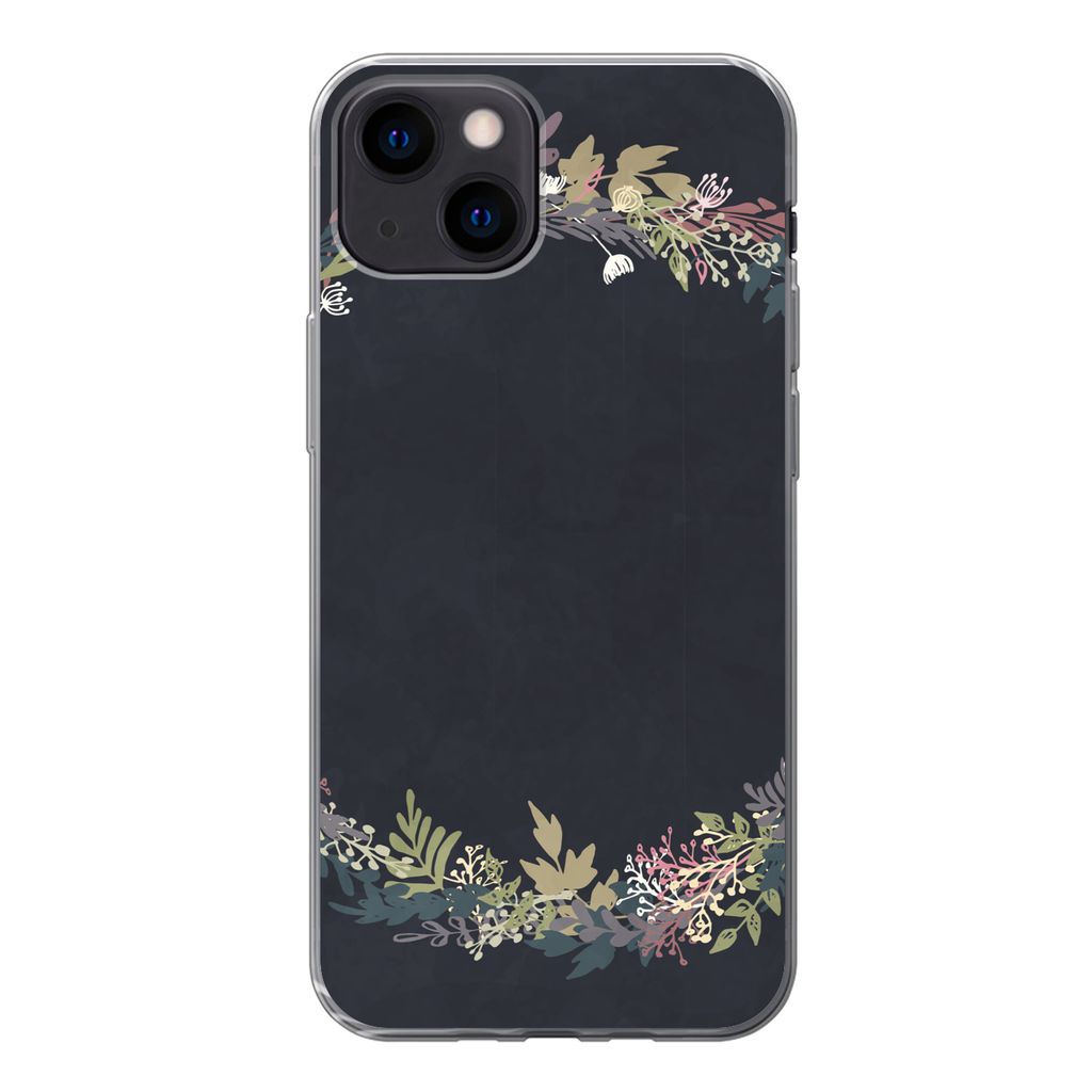 MuchoWow Handyhülle Schutzhülle Hülle für iPhone 13 mini Girlande - Pastell - Sommer Silikon Softcase Handy Hülle - Softcase