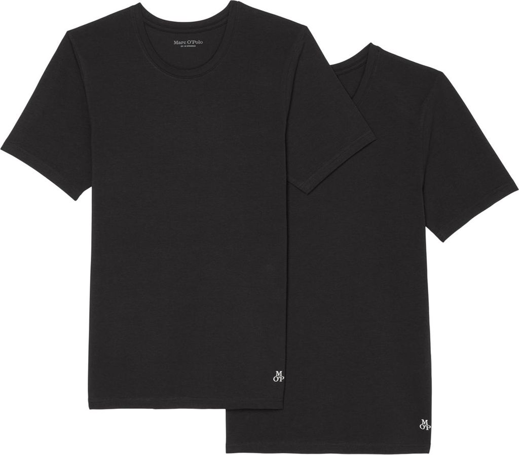 Marc O'Polo Herren T-Shirt 2-Pack Essentials - Schwarz - Größe S