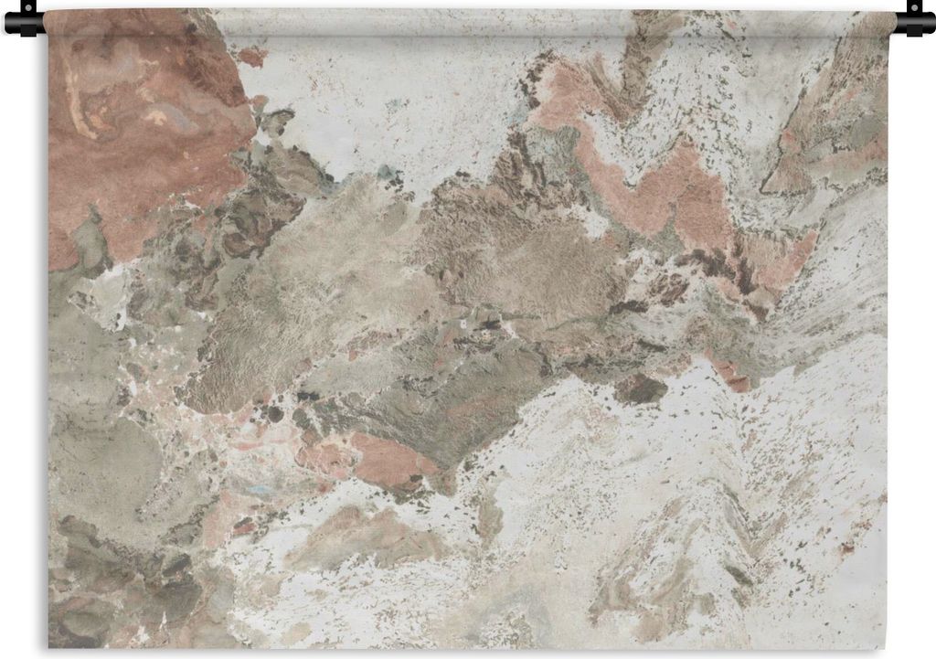 MuchoWow Wandteppich Wandbehang Granit - Weiß - Pflastersteine 150x112.50 cm Tapisserie Dekoration Wandtuch - Wanddecke - Wandteppiche