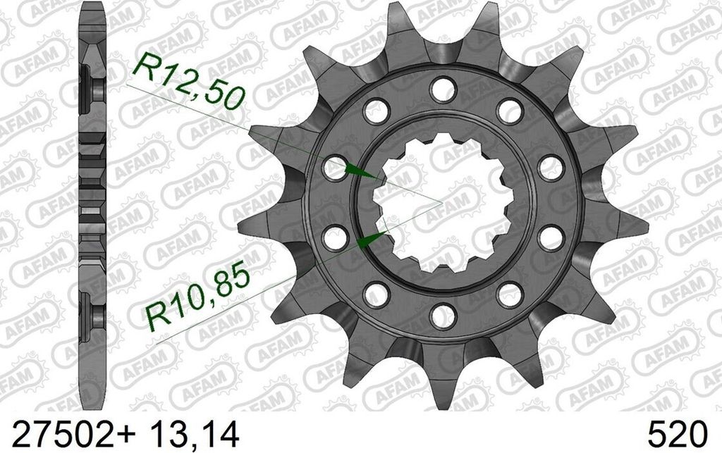 AFAM Kettenritzel 27502+13 Vorne für KAWASAKI MOTORCYCLES Produktbild 