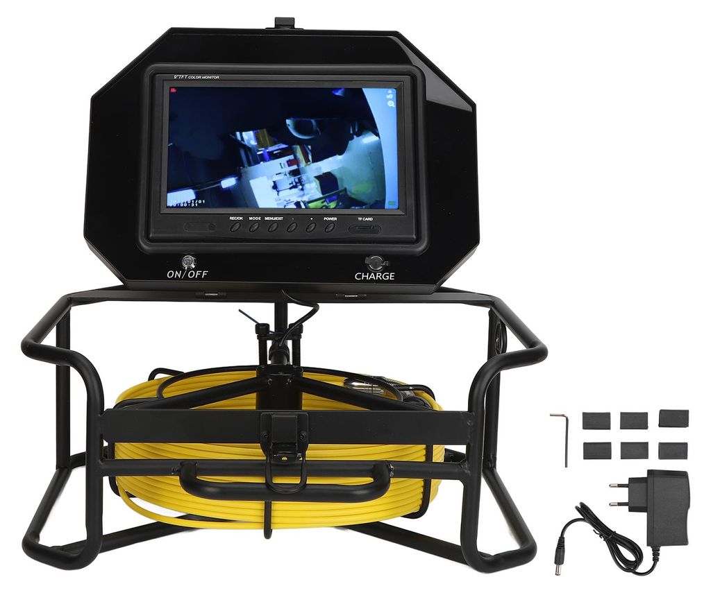 15 m Industrie-Kanalinspektionskamera 1080P IP68 Rohrinspektionskamera mit 8 GB Karte 4500 mAh für Abflussrohre und Rohrleitungen EU-Stecker 100...