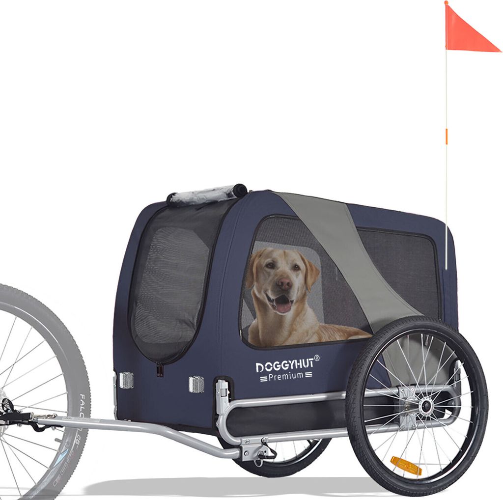DOGGYHUT® Premium LARGE Remorque vélo pour chiens 15 - 30kg Image du produit 