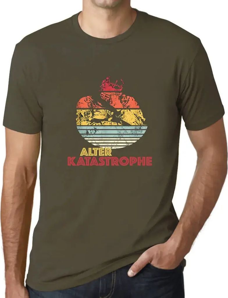 Herren Grafik T-Shirt Alter Katastrophe Öko-Verantwortlich Vintage Jahrgang Kurzarm Lustige Druck Geburtstag Geschenk Mann
