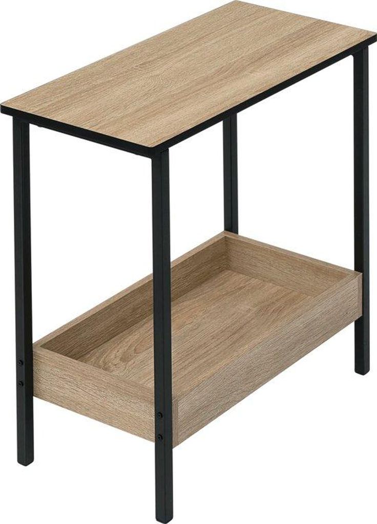 Modernes Nachttisch-Set aus Licht Eichenholz, 2-teilig, Salontisch, Tischchen, Nachtkasten