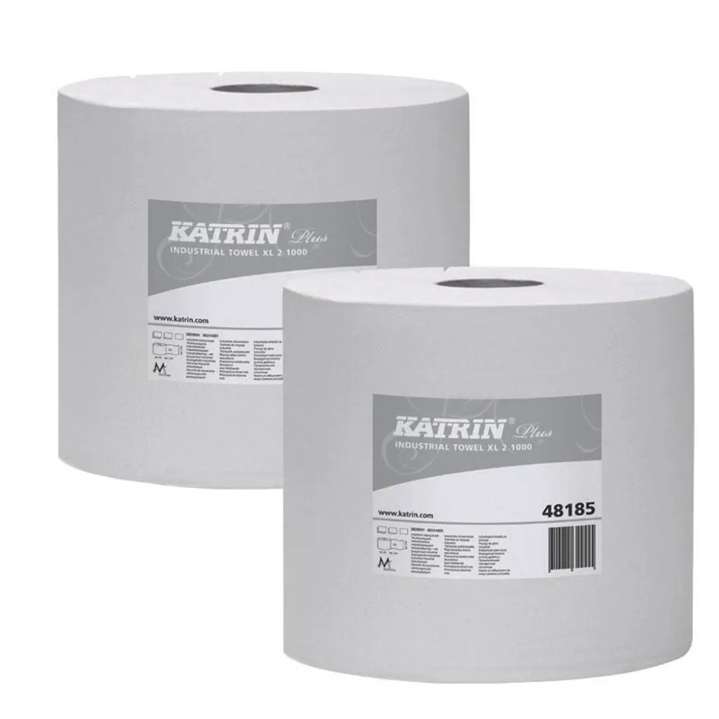 Bobine essuie-tout industrielle XL 2 plis blanc 1000 formats x2 unités