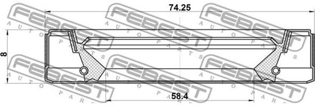 FEBEST 95GEY-60740808C Simmerring, Differential OE 1845815 kompatibel mit A1 8X, A1 GB, A2, A3 8L, A3 8P, A3 8V, A3 8Y, Q2, Q3, TT, Galaxy, Octavia...