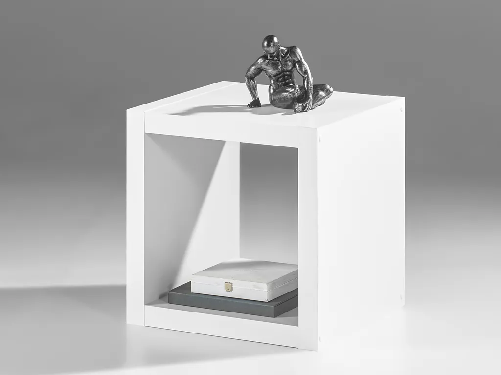 Étagère Cube Portia Blanche 41 cm - Finition Mate et Design Robuste - 2