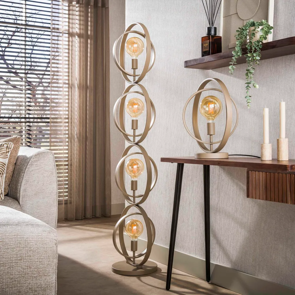 Lampadaire design beige 163 cm - Solution d'éclairage pour petits espaces - 3