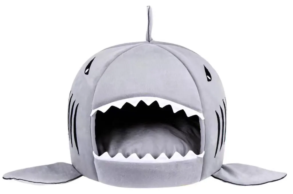 Maison pour chat Hai - Lit amovible et lavable pour chaton et chien gris